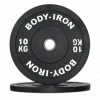Body Iron 10 Kg Pro Bumper Plate Black Pair Weights, Barbells & Dumbbells