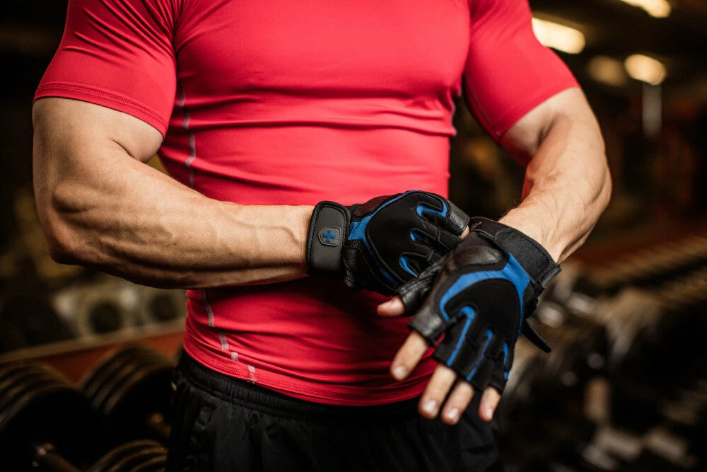 Harbinger Training Grip Gloves Black/Blue 4 Harbinger Training Grip Gloves Black/Blue