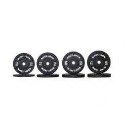 Body Iron 140kg Black Pro Bumper Plate Set Weights, Barbells & Dumbbells