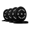Body Iron 140kg Black Pro Bumper Plate Set Weights, Barbells & Dumbbells