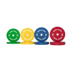 Body Iron Weights, Barbells & Dumbbells 140kg Colour Pro Bumper Plate Set