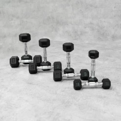 Body Iron Commercial Rubber Hex Dumbbell 1kg - 4kg Set Weights, Barbells & Dumbbells