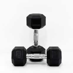 9 Kg Body Iron Commercial Rubber Hex Dumbbell Pair