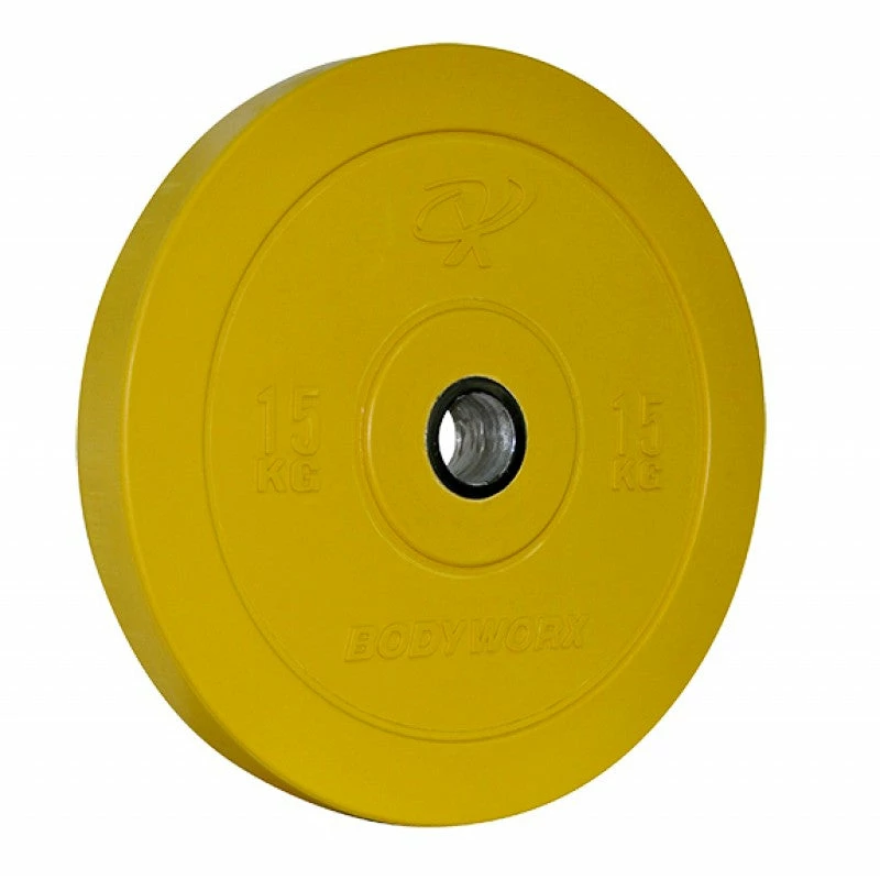 Bodyworx Coloured Bumper Plate 15KG Pair 3 Bodyworx Coloured Bumper Plate 15KG Pair