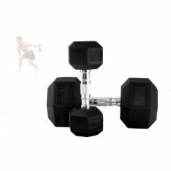 Weights, Barbells & Dumbbells 9 Kg Bodyworx Commercial Rubber Hex Dumbbell Pair