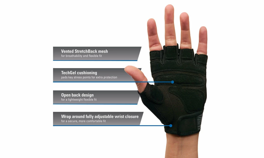 Harbinger Women's FlexFit Gloves Black/Grey 4 Harbinger Women's FlexFit Gloves Black/Grey