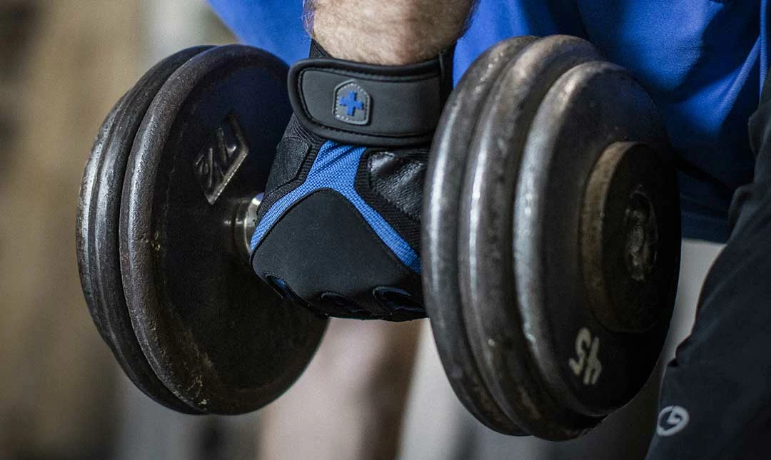 Harbinger Training Grip Gloves Black/Blue 5 Harbinger Training Grip Gloves Black/Blue