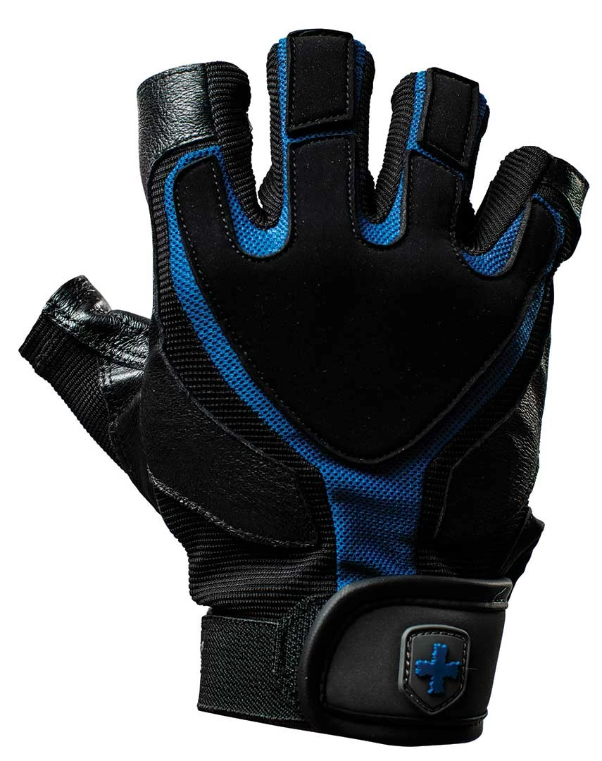 Harbinger Training Grip Gloves Black/Blue 3 Harbinger Training Grip Gloves Black/Blue