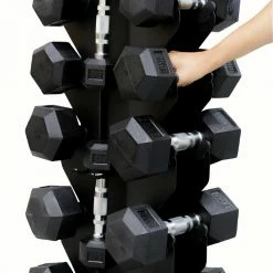 Body Iron Commercial Vertical Hex Dumbbell Rack 10 Pairs Weights, Barbells & Dumbbells