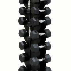 Body Iron Commercial Vertical Hex Dumbbell Rack 10 Pairs Weights, Barbells & Dumbbells