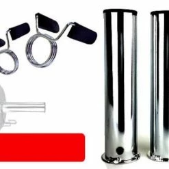 Body Iron Weights, Barbells & Dumbbells Chrome Olympic Adapter Sleeves With Spring Collars