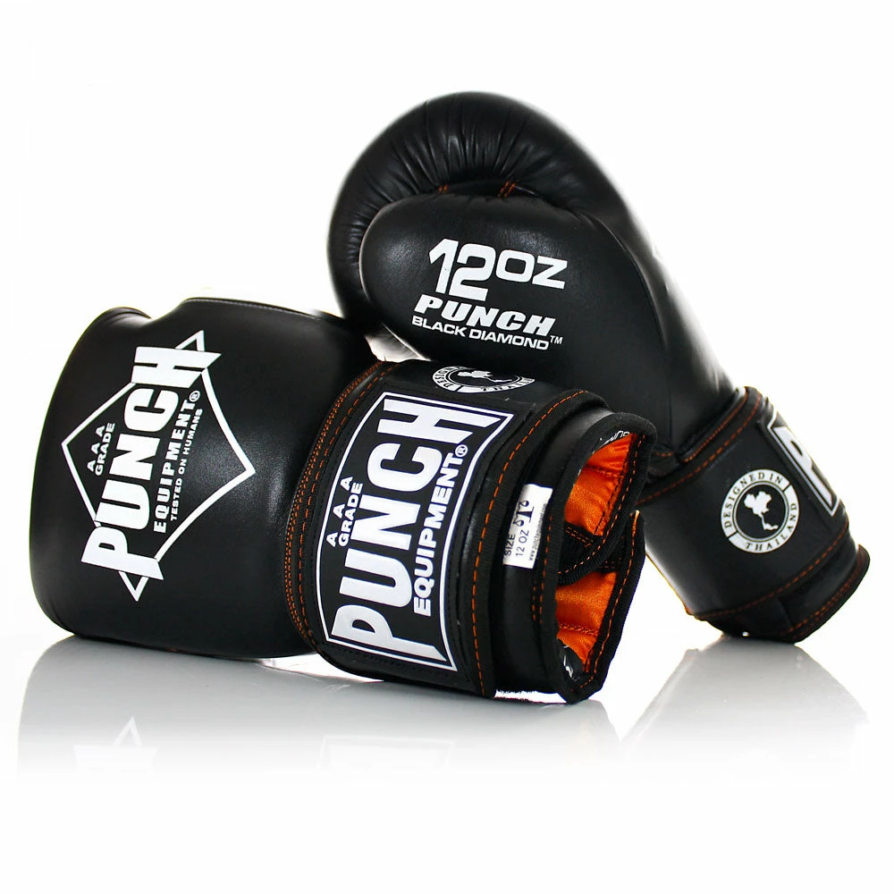 Punch Equipment Punch Black Diamond Muay Thai Boxing Gloves 5 Punch Equipment Punch Black Diamond Muay Thai Boxing Gloves