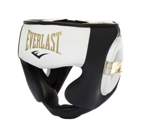 Everlast Contender Pro Leather HeadGuard White/Gold 3 Everlast Contender Pro Leather HeadGuard White/Gold